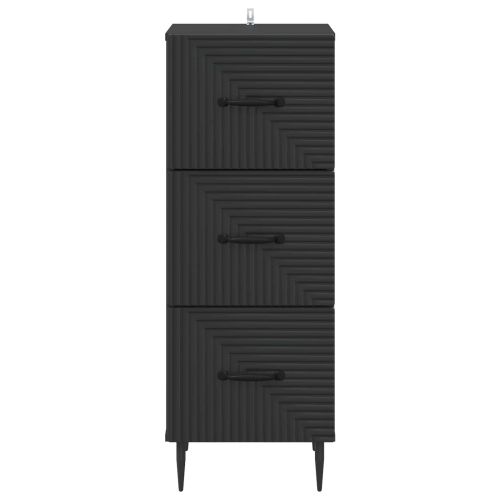 Чекмеджетен шкаф Черно 33 x 34,5 x 89,5 см Инженерна дървесина