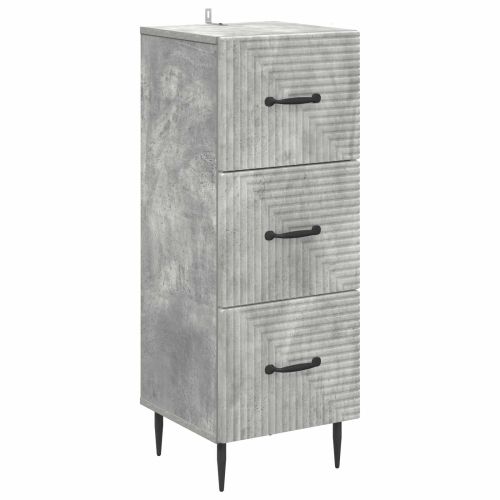 Чекмеджетен шкаф Бетонно сиво 33 x 34,5 x 89,5 см