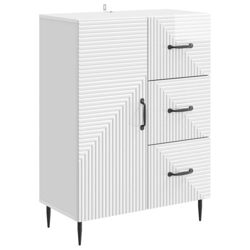 Служебен шкаф Бял гланц 66 x 34,5 x 89,5 см Инженерна дървесина