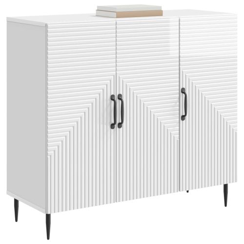 Служебен шкаф Бял гланц 89 x 34,5 x 80 см Инженерна дървесина