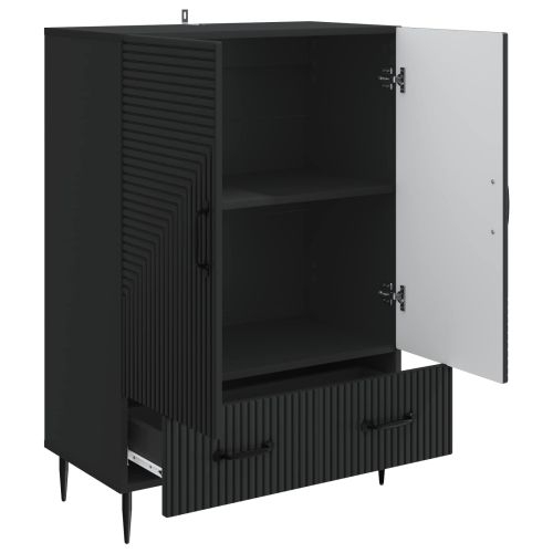 Служебен шкаф Черно 66 х 34,5 х 95 см Инженерна дървесина