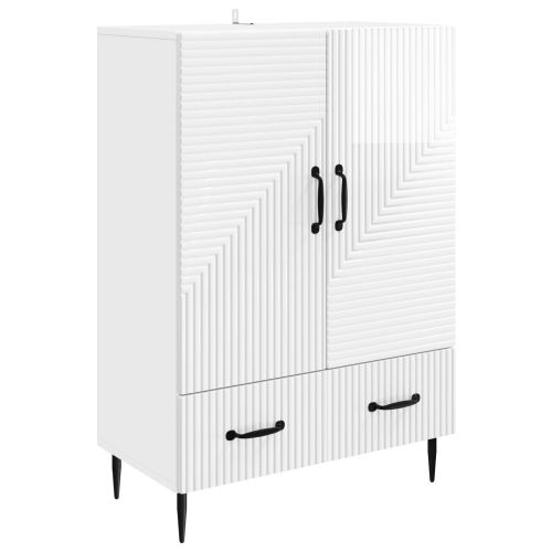 Служебен шкаф Бял гланц 66 х 34,5 х 95 см Инженерна дървесина