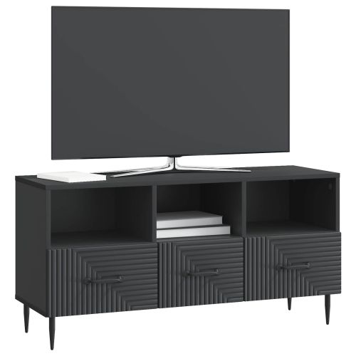 ТВ шкаф с чекмедже Черно 102 x 34,5 x 50 см Инженерна дървесина