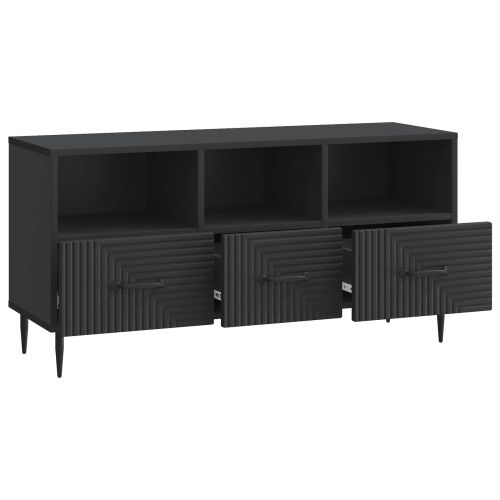 ТВ шкаф с чекмедже Черно 102 x 34,5 x 50 см Инженерна дървесина