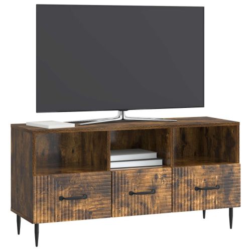 ТВ шкаф Опушен дъб 102 x 34,5 x 50 см Инженерна дървесина