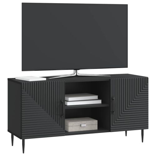 ТВ шкаф Черно 102 x 34,5 x 50 см Инженерна дървесина