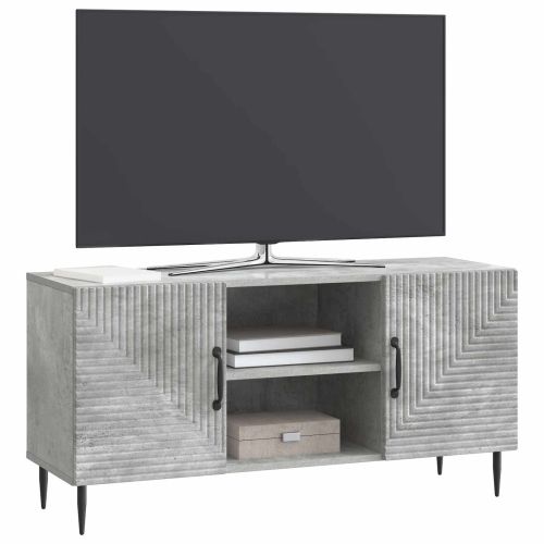 ТВ шкаф Бетонно сиво 102 x 34,5 x 50 см Инженерна дървесина