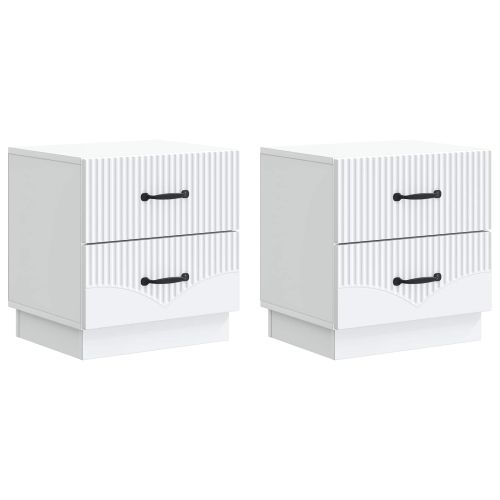 Нощен шкаф 2 pcs Бяло 43 x 34,5 x 44,5 см Инженерна дървесина