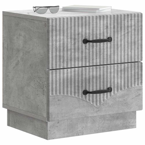 Нощен шкаф с чекмедже 2 pcs Бетонно сиво 43 x 34,5 x 44,5 см