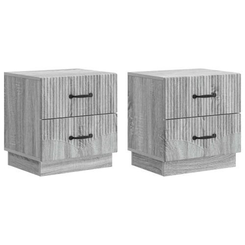 Нощен шкаф с чекмедже 2 pcs Сива сонома 43 x 34,5 x 44,5 см
