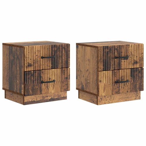 Нощен шкаф с чекмедже 2 pcs Старо дърво 43 x 34,5 x 44,5 см