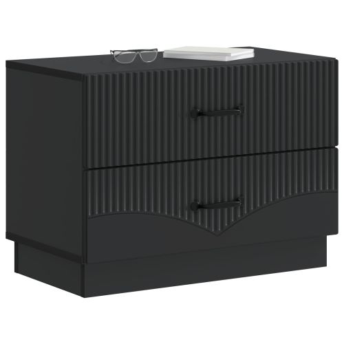 Нощен шкаф Черно 62 x 34,5 x 44,5 см Инженерна дървесина