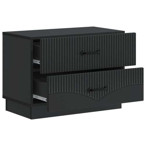 Нощен шкаф Черно 62 x 34,5 x 44,5 см Инженерна дървесина