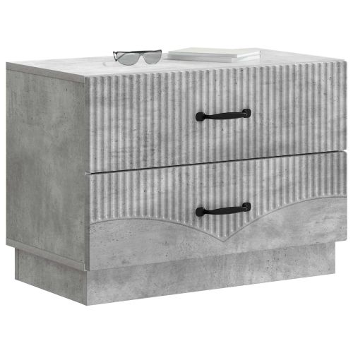 Нощен шкаф Бетонно сиво 62 x 34,5 x 44,5 см Инженерна дървесина
