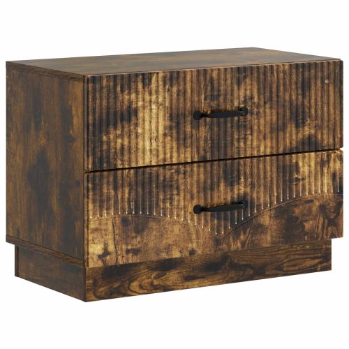 Нощен шкаф Опушен дъб 62 x 34,5 x 44,5 см Инженерна дървесина