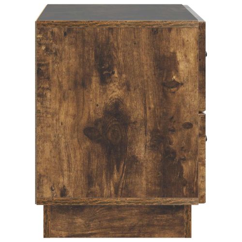 Нощен шкаф Опушен дъб 62 x 34,5 x 44,5 см Инженерна дървесина