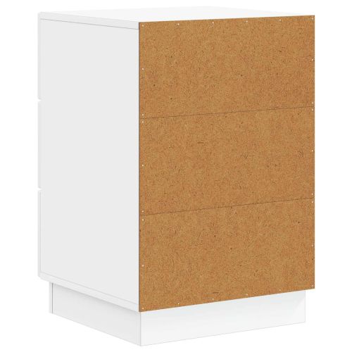 Нощен шкаф Бял гланц 43 x 41 x 63,5 см Инженерна дървесина
