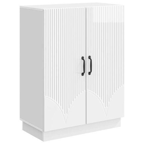 Служебен шкаф Бял гланц 66 x 34,5 x 87 см Инженерна дървесина