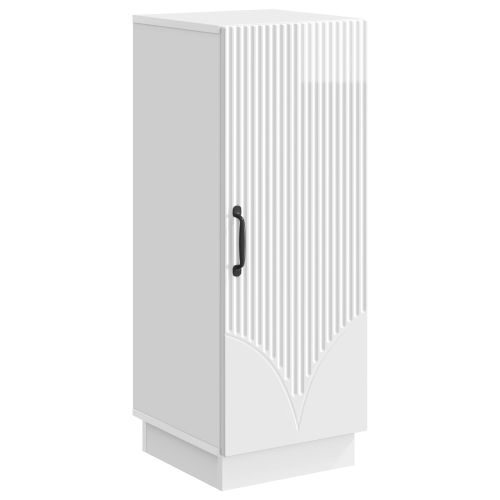Служебен шкаф Бял гланц 33 x 34,5 x 87 см Инженерна дървесина