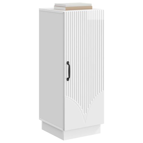 Служебен шкаф Бял гланц 33 x 34,5 x 87 см Инженерна дървесина