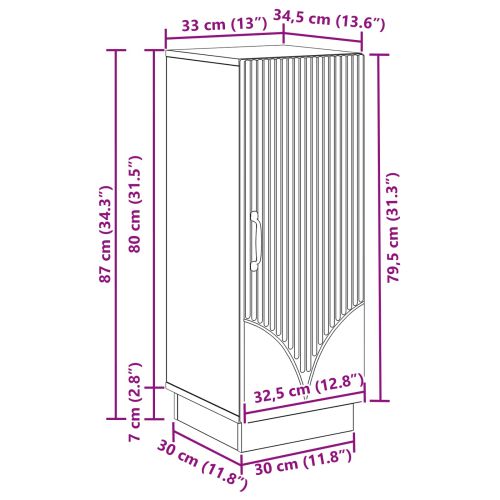 Служебен шкаф Дъб артизан 33 x 34,5 x 87 см Инженерна дървесина