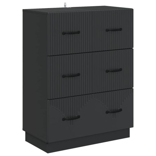 Чекмеджетен шкаф Черно 66 x 34,5 x 87 см Инженерна дървесина