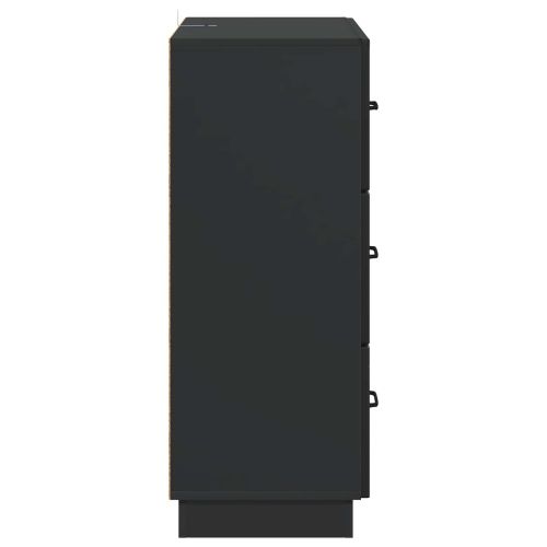 Чекмеджетен шкаф Черно 66 x 34,5 x 87 см Инженерна дървесина
