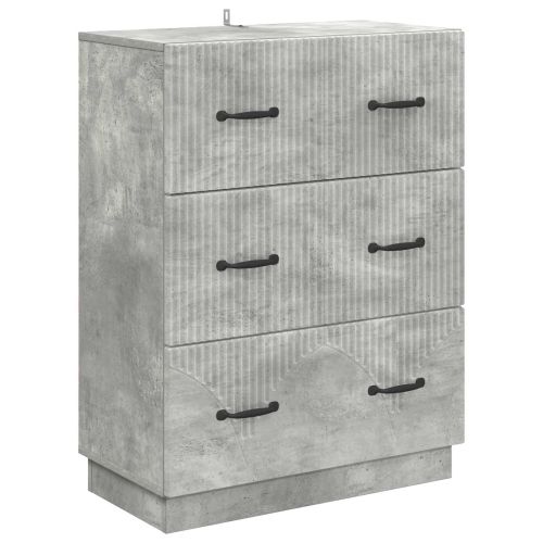 Чекмеджетен шкаф Бетонно сиво 66 x 34,5 x 87 см