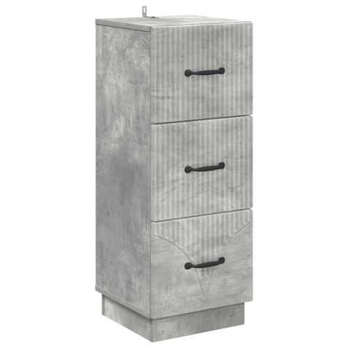 Чекмеджетен шкаф Бетонно сиво 33 x 34,5 x 87 см