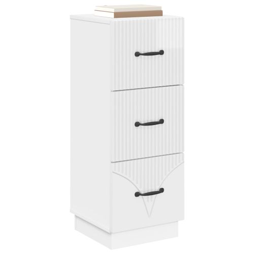 Чекмеджетен шкаф Бял гланц 33 x 34,5 x 87 см