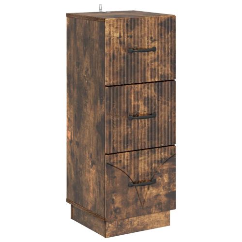 Чекмеджетен шкаф Опушен дъб 33 x 34,5 x 87 см