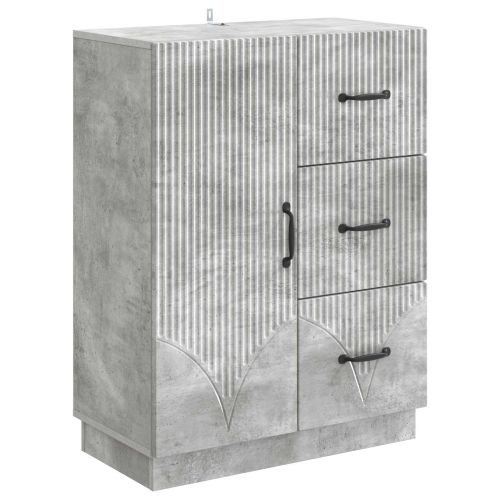 Служебен шкаф с чекмедже Бетонно сиво 66 x 34,5 x 87 см