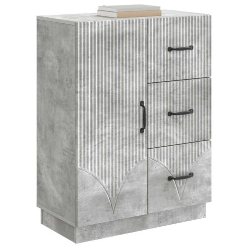Служебен шкаф с чекмедже Бетонно сиво 66 x 34,5 x 87 см