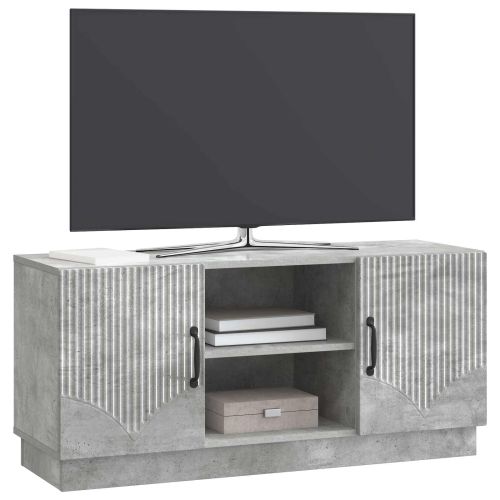 ТВ шкаф Бетонно сиво 102 x 34,5 x 47 см Инженерна дървесина