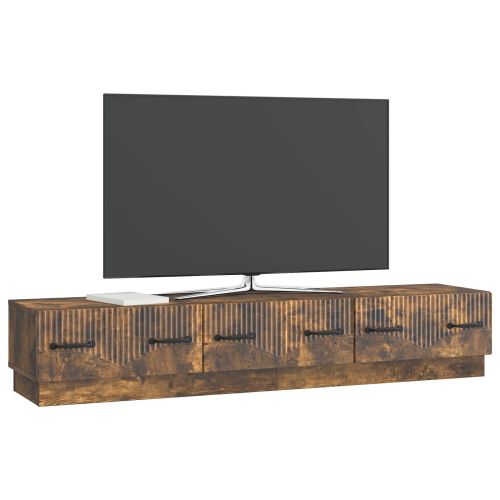 ТВ шкаф Опушен дъб 147 x 34,5 x 27 см Инженерна дървесина