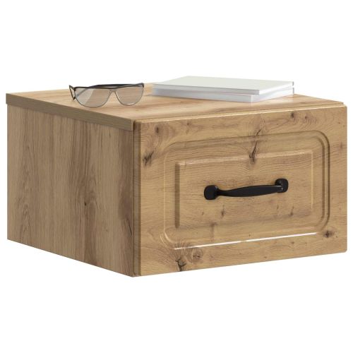 Спален шкаф с монтаж на стена с чекмедже 2 pcs Дъб артизан