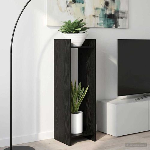 Стойка за растения с рафт Черен Дъб 30 x 30 x 100 см