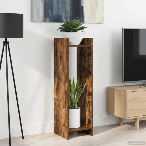 Стойка за растения с рафт Пушена Дъб 30 x 30 x 100 см