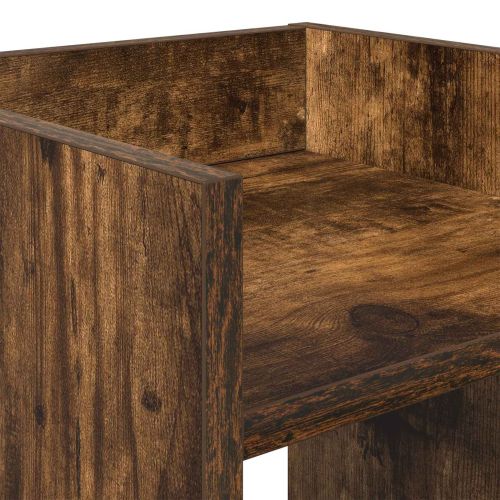 Стойка за растения с рафт 2 pcs Пушена Дъб 30 x 30 x 100 см