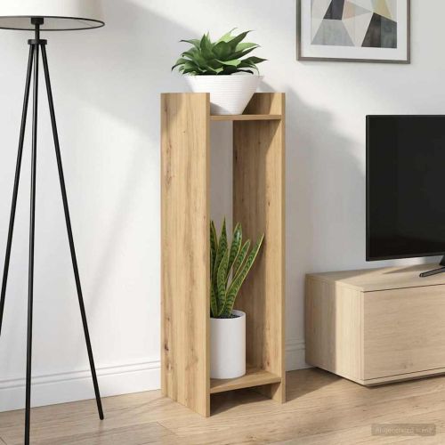 Стойка за растения с рафт 2 pcs Артизан Дъб 30 x 30 x 100 см