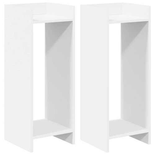 Стойка за растения с рафт 2 pcs Бял 30 x 30 x 80 cm