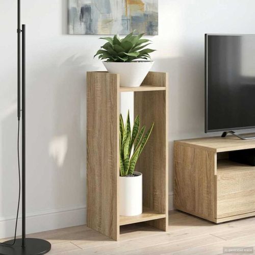 Стойка за растения с рафт 2 pcs Сонома дъб 30 x 30 x 80 cm