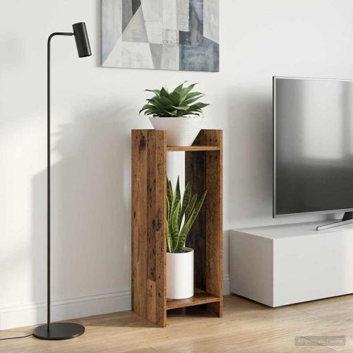 Стойка за растения с рафт Старо дърво 30 x 30 x 80 cm