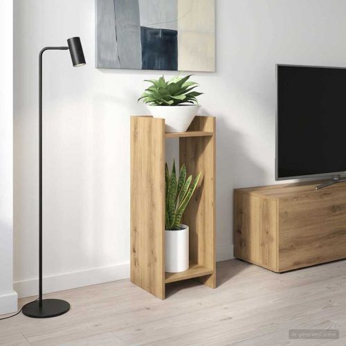 Стойка за растения с рафт Артизан Дъб 30 x 30 x 80 cm