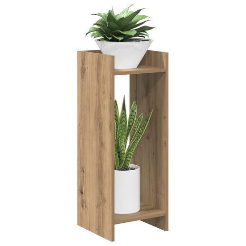 Стойка за растения с рафт 2 pcs Артизан Дъб 30 x 30 x 80 cm
