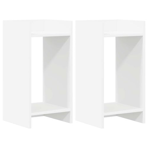 Стойка за растения с рафт 2 pcs Бял 30 x 30 x 60 cm