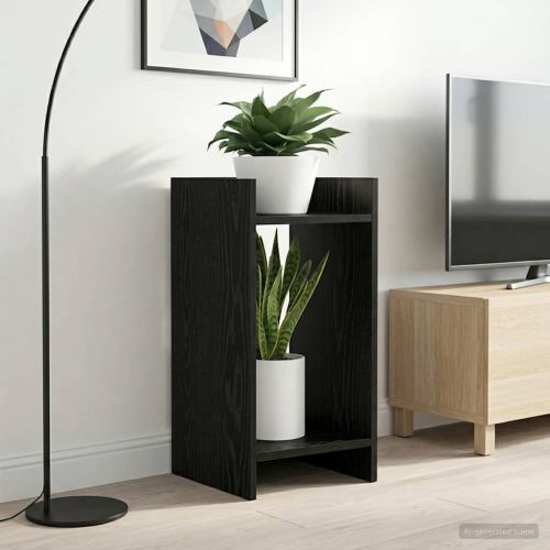 Стойка за растения с рафт Черен Дъб 30 x 30 x 60 cm