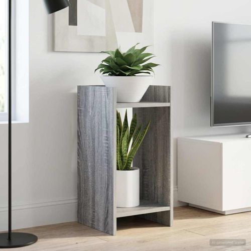 Стойка за растения с рафт Сиво Сонома 30 x 30 x 60 cm