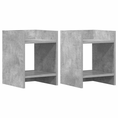 Стойка за растения с рафт 2 pcs Бетонно Сиво 30 x 30 x 40 cm