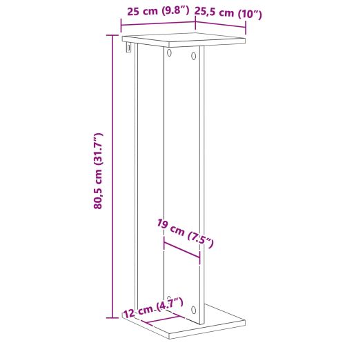 Стойка за растения Пушена Дъб 25 x 25,5 x 80,5 см